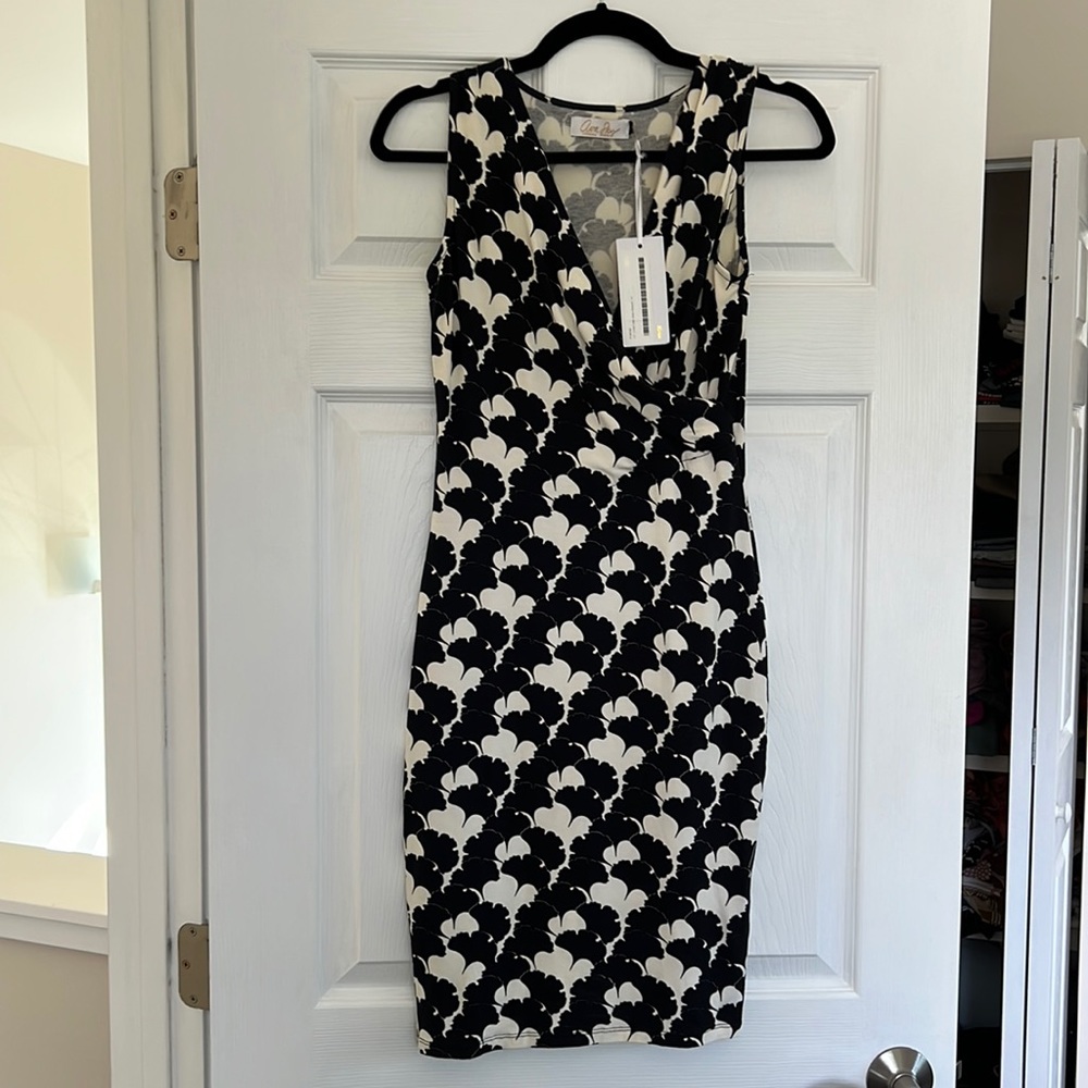 NWT AVA sky Dress Debs Black Blossom XS
